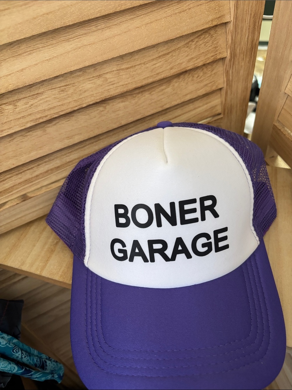 Boner Garage Purple and White Trucker Hat